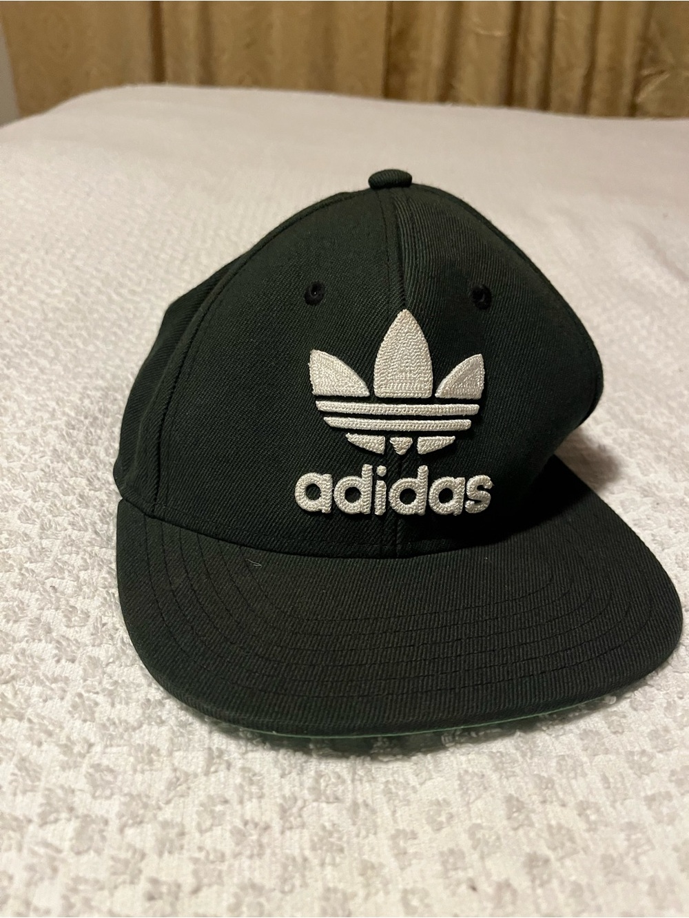 adidas Kids Dark Green Snapback Hat with White Trefoil
